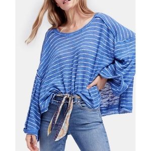 Free People Striped Island Girl Cotton Hacci Top
